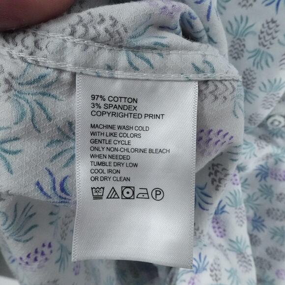 Tommy Bahama Shirt Mens Large White Purple Pineapple Print Short Sleeve Resort - Picture 16 of 16